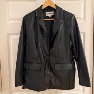 Steve Madden Black Faux Leather Blazer